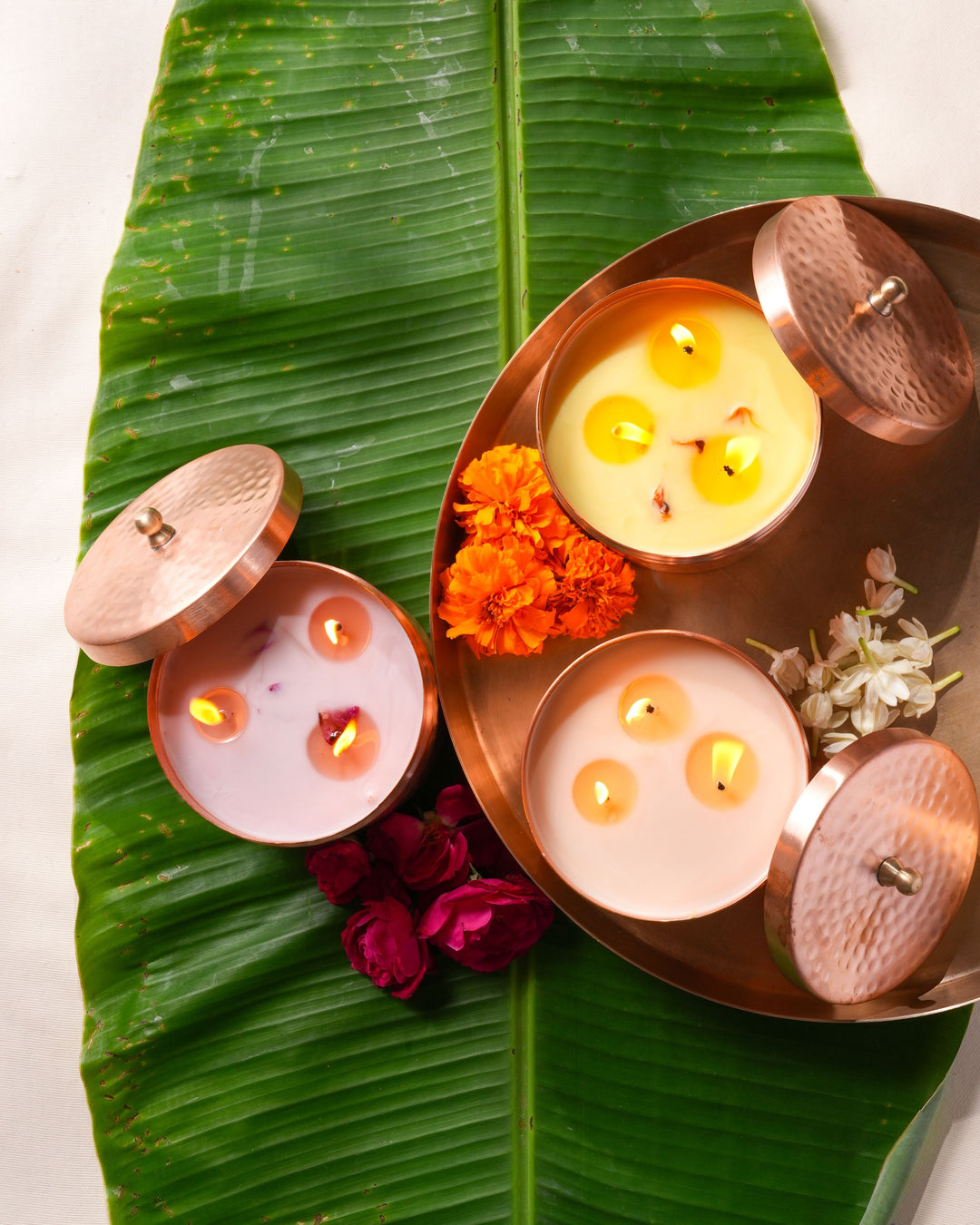 Rose & Oudh Luxury Copper/Brass Diya Candle OHRIA AYURVEDA