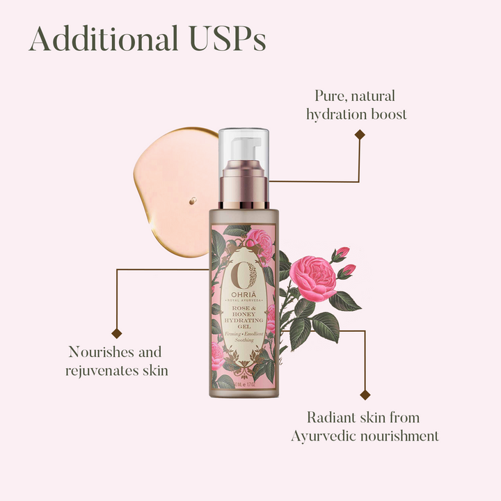 Rose & Honey Hydrating Gel- Deep Hydration OHRIA AYURVEDA