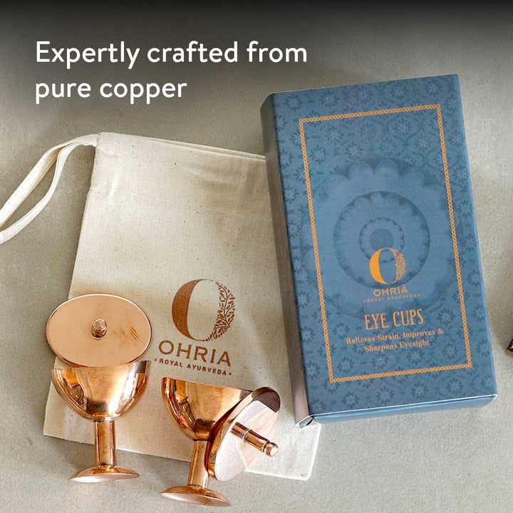 Pure Copper Eye Cups: Netra Shudhi- Cooling & Revitalizing OHRIA AYURVEDA