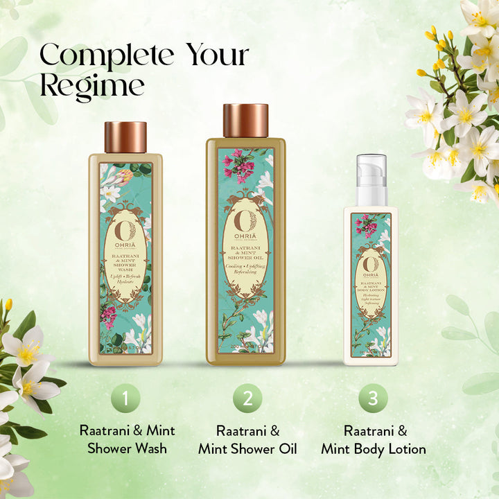 Raatrani & Mint Shower Wash- Refreshing and Cooling OHRIA AYURVEDA