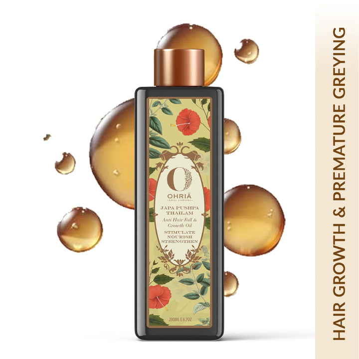 JAPA PUSHPA THAILAM - For Hair Growth and Premature Greying OHRIA AYURVEDA