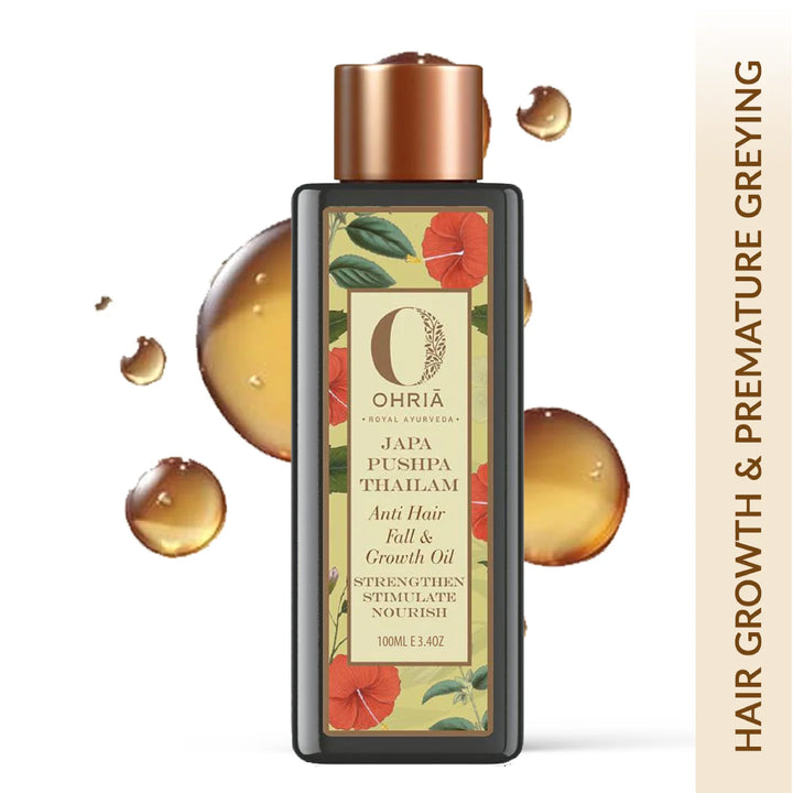 JAPA PUSHPA THAILAM - For Hair Growth and Premature Greying OHRIA AYURVEDA