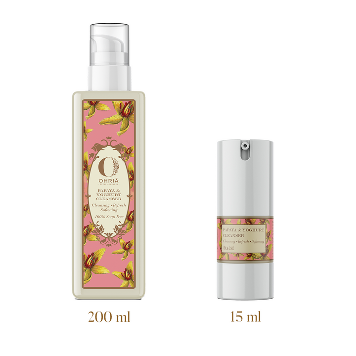 Papaya & Yoghurt Facial Cleanser- Gentle Exfoliation OHRIA AYURVEDA