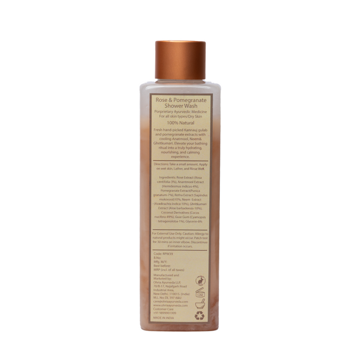 Direction to use ROSE & POMEGRANATE SHOWER WASH - OHRIA AYURVEDA