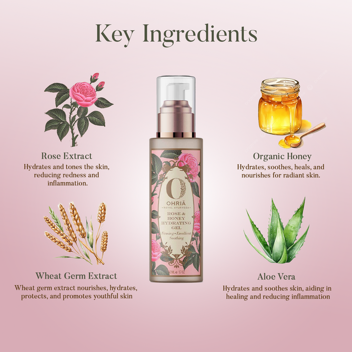 Rose & Honey Hydrating Gel- Deep Hydration OHRIA AYURVEDA
