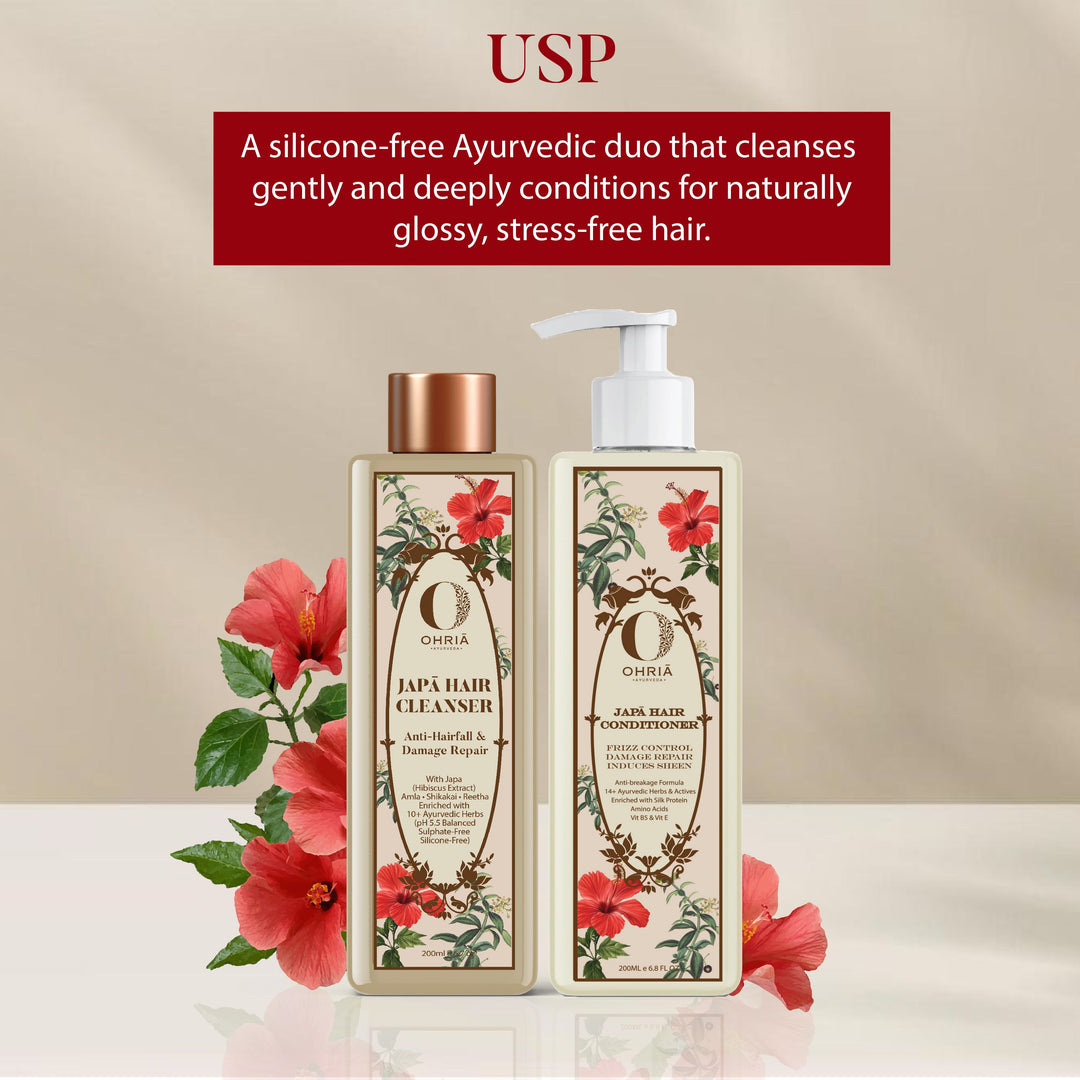 JAPA HAIR CLEANSER & CONDITIONER COMBO OHRIA AYURVEDA