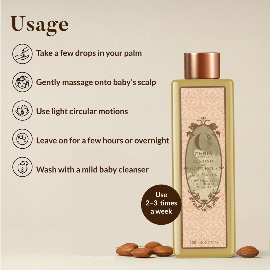 Almond & Gotu Kola Baby Hair Oil OHRIA AYURVEDA