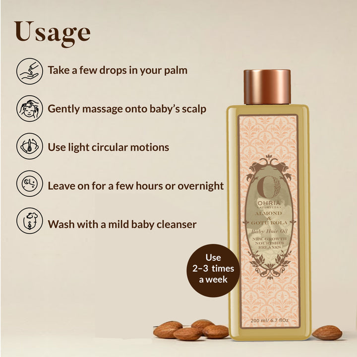 Almond & Gotu Kola Baby Hair Oil OHRIA AYURVEDA