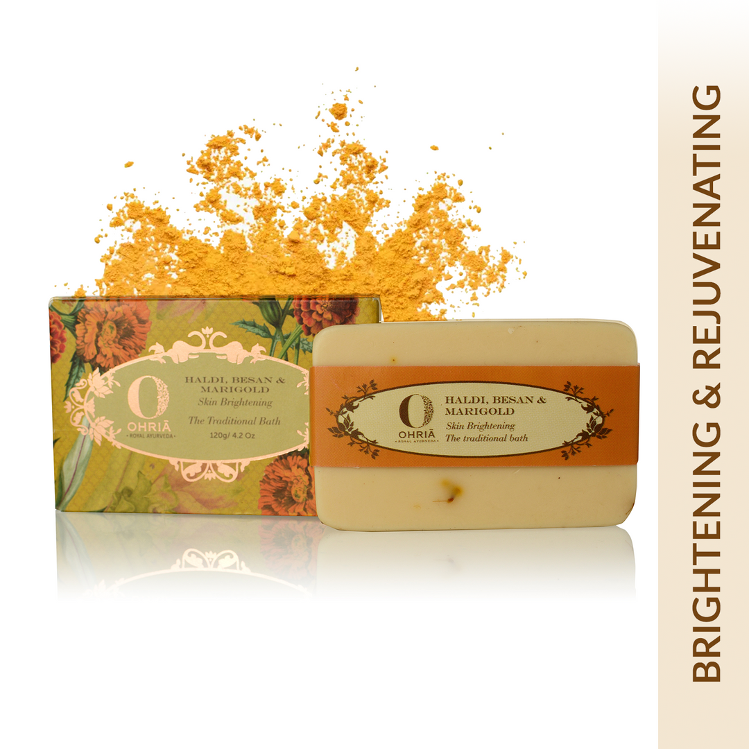 Haldi, Besan & Marigold Bathing Bar- Brightening and Rejuvenating OHRIA AYURVEDA