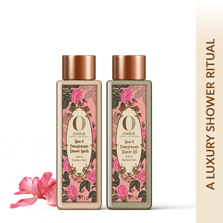 ROSE SHOWER OIL(50ml) & ROSE SHOWER WASH (100ml) COMBO OHRIA AYURVEDA
