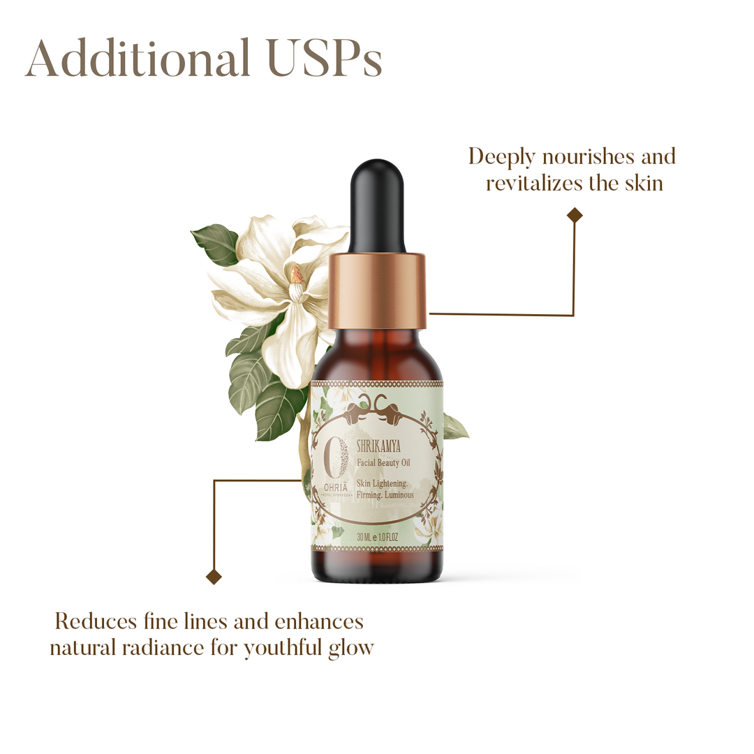 Shrikamya Facial Beauty Oil- Skin Brightening OHRIA AYURVEDA