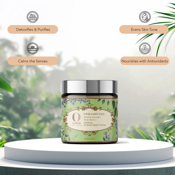 Basil & Lavender Body Butter- Calming & Deep Hydration OHRIA AYURVEDA