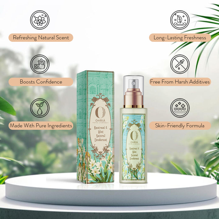 Raatrani & Mint Natural Deodorant- Soothing and Refreshing OHRIA AYURVEDA