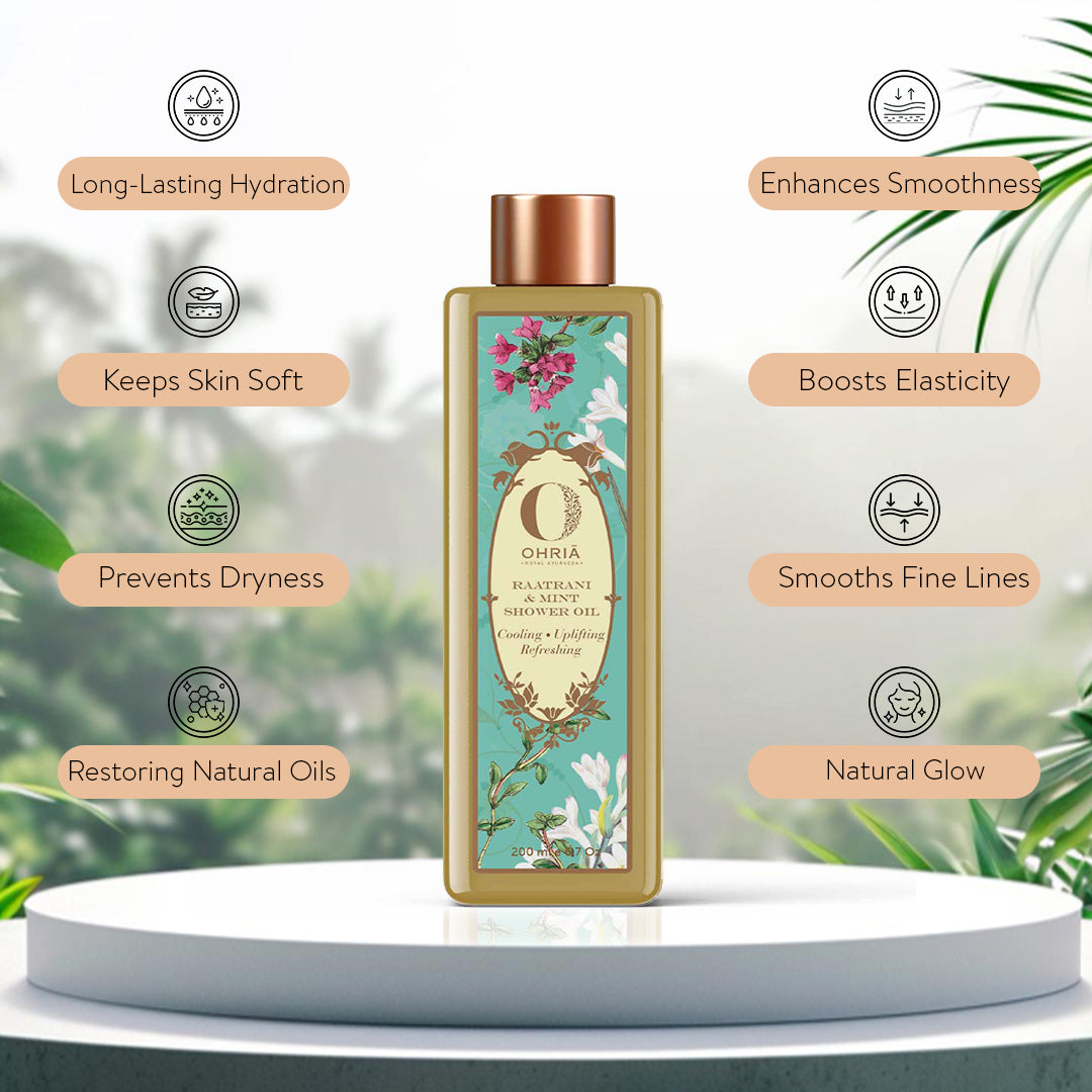 Raatrani & Mint Shower Wash- Refreshing and Cooling OHRIA AYURVEDA