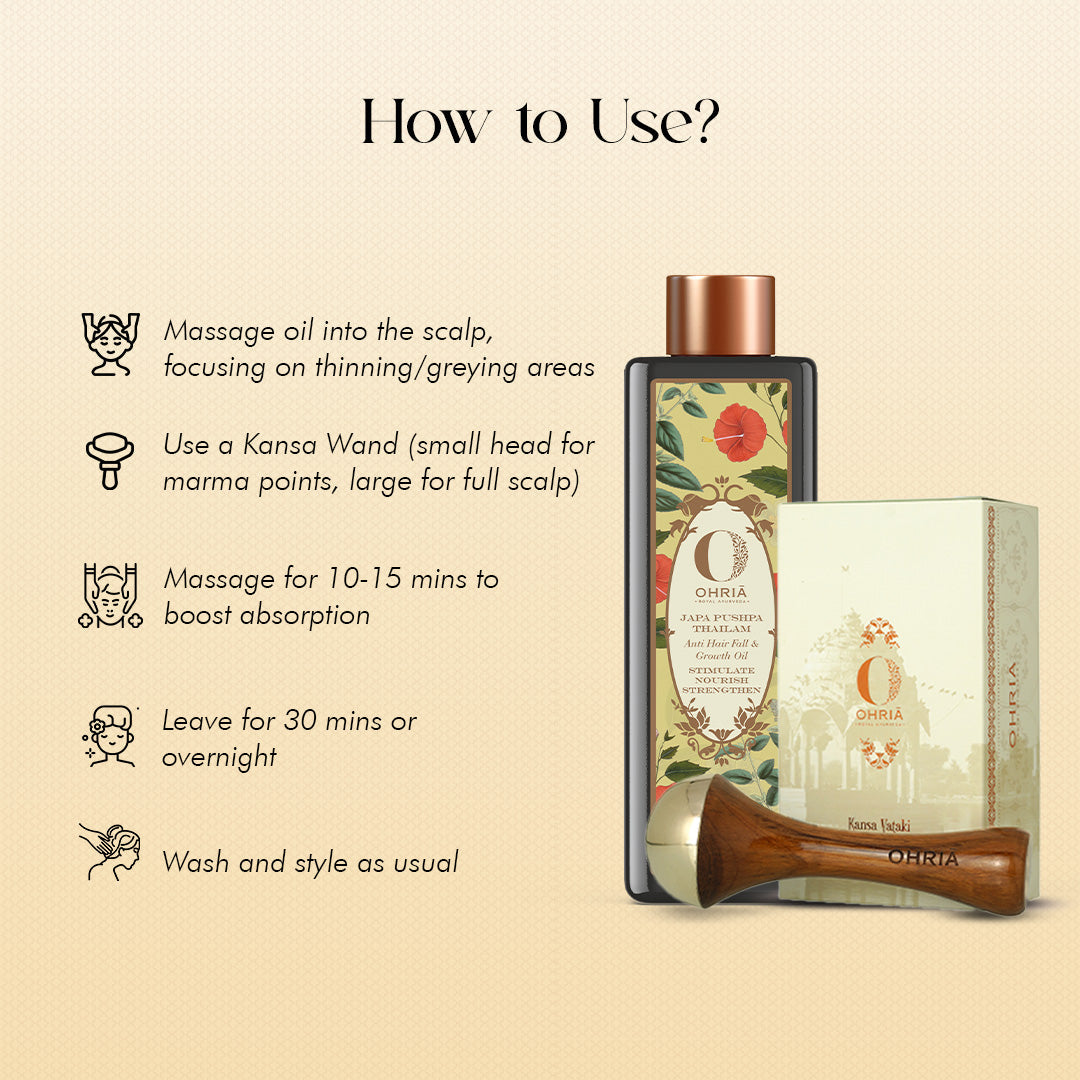 JAPA OIL WITH KANSA WAND OHRIA AYURVEDA