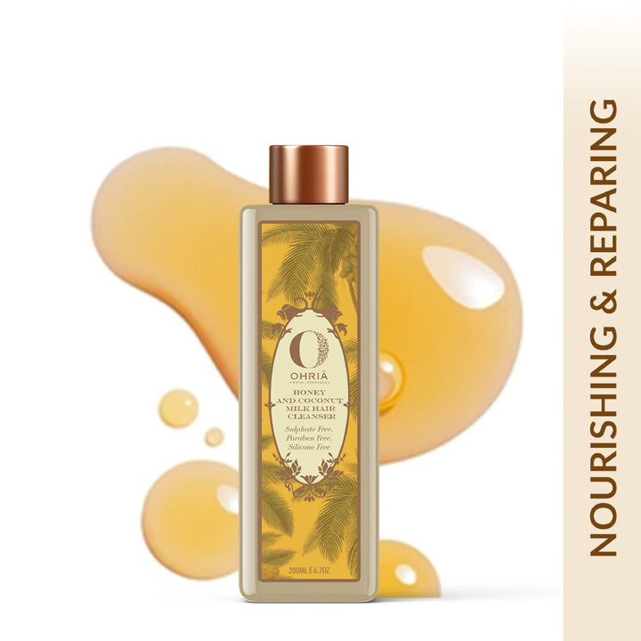 Honey & Coconut Milk Hair Cleanser- Nourishing and Repairing Shampoo OHRIA AYURVEDA