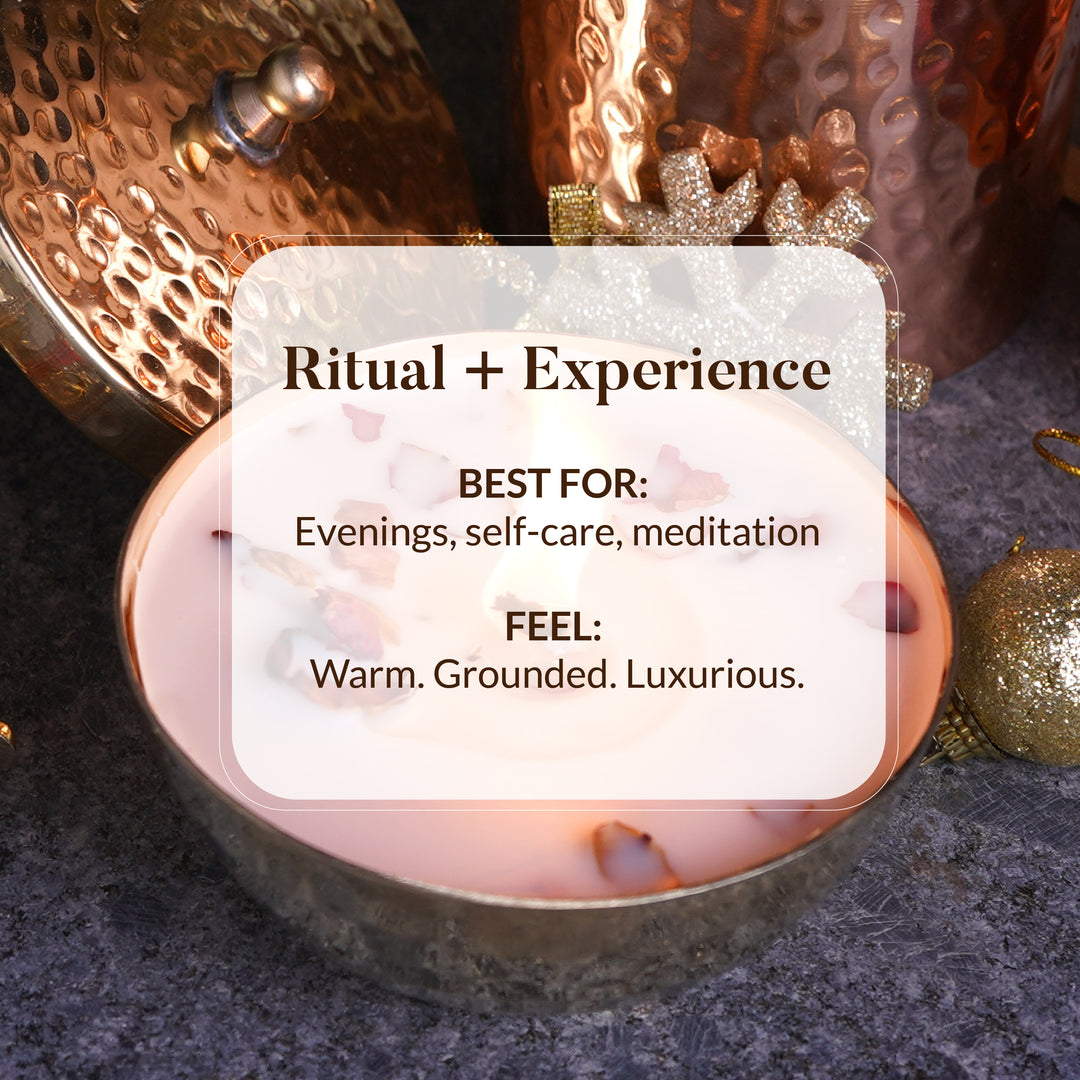 ROSE & OUDH LUXURY COPPER DIYA CANDLE