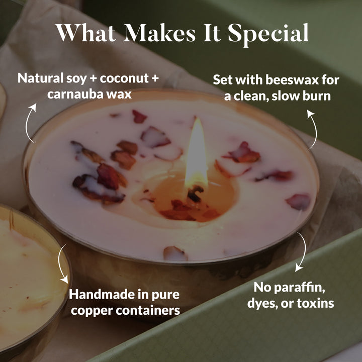 ROSE & OUDH LUXURY COPPER DIYA CANDLE