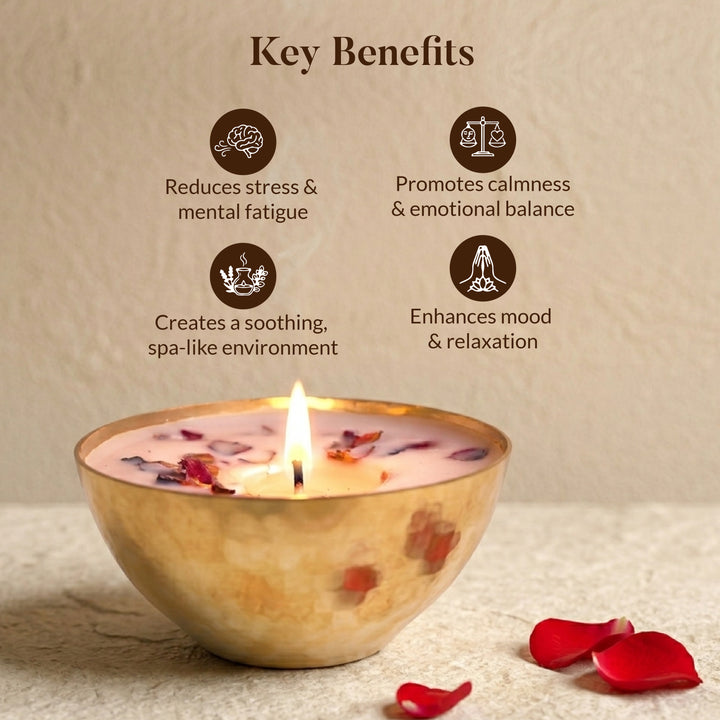 ROSE & OUDH LUXURY COPPER DIYA CANDLE
