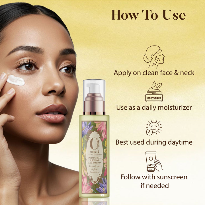 Turmeric & Saffron Moisturizing Lotion- Sun Protectant OHRIA AYURVEDA