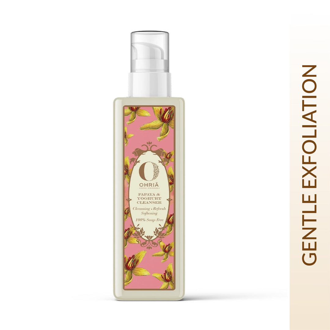Papaya & Yoghurt Facial Cleanser- Gentle Exfoliation OHRIA AYURVEDA