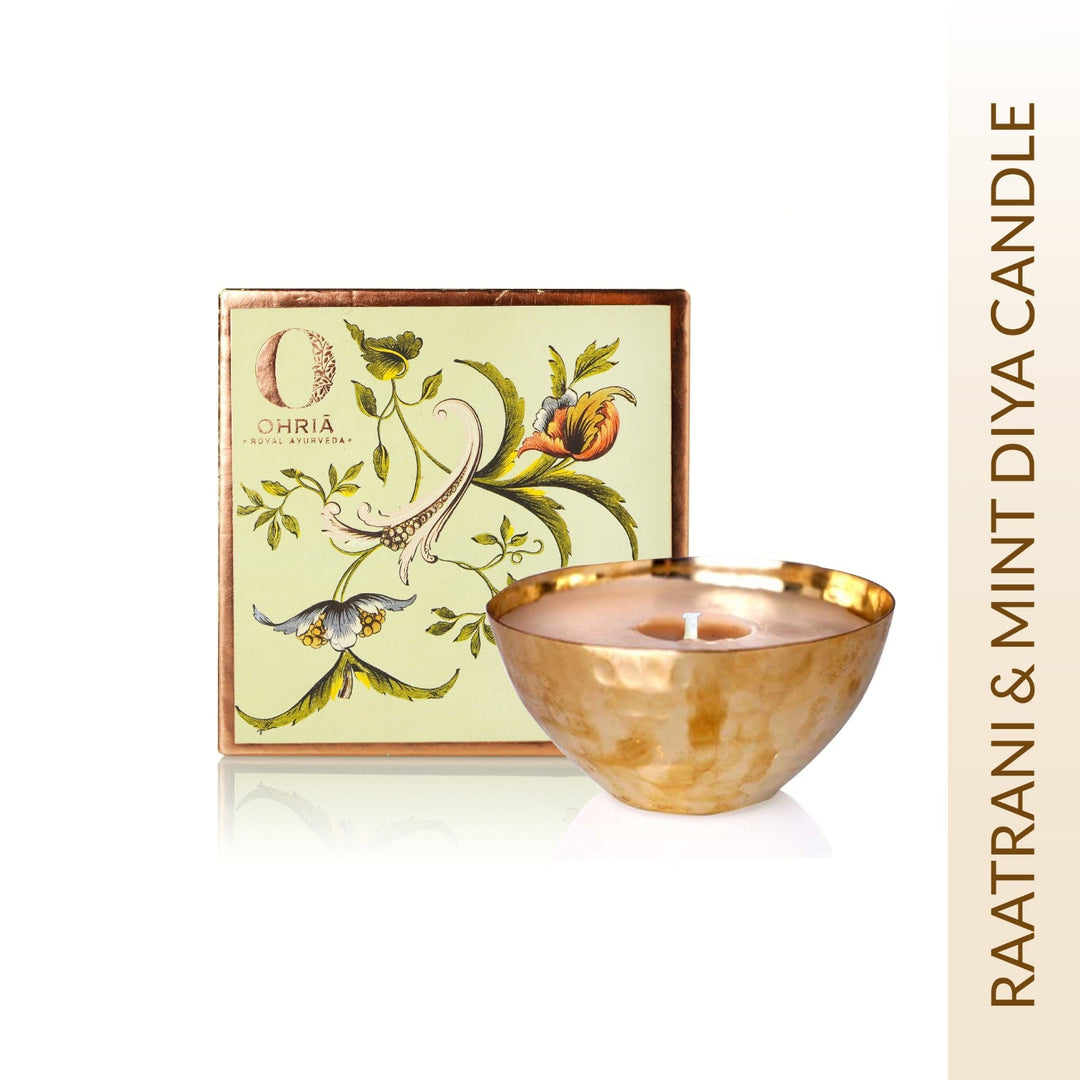 RAATRANI & MINT LUXURY COPPER DIYA CANDLE OHRIA AYURVEDA