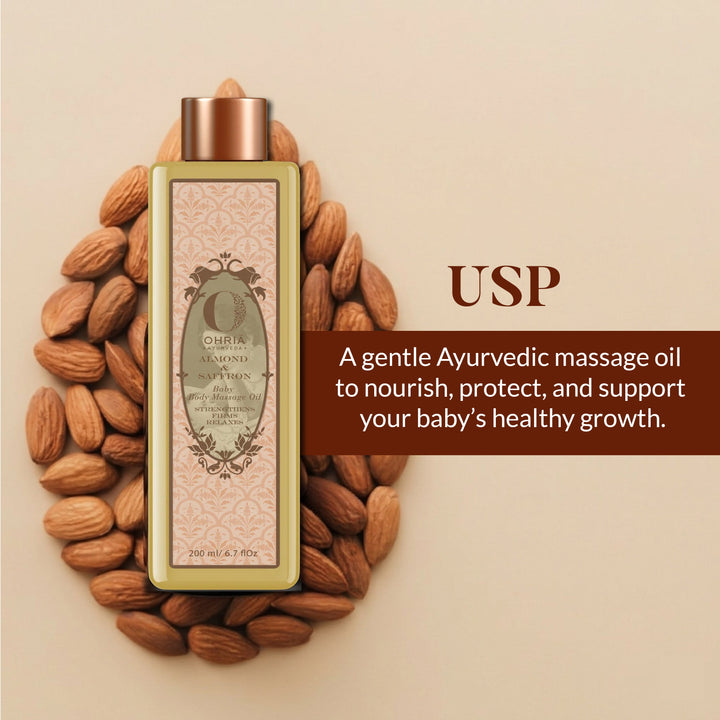 Almond & Saffron Baby Massage Oil OHRIA AYURVEDA