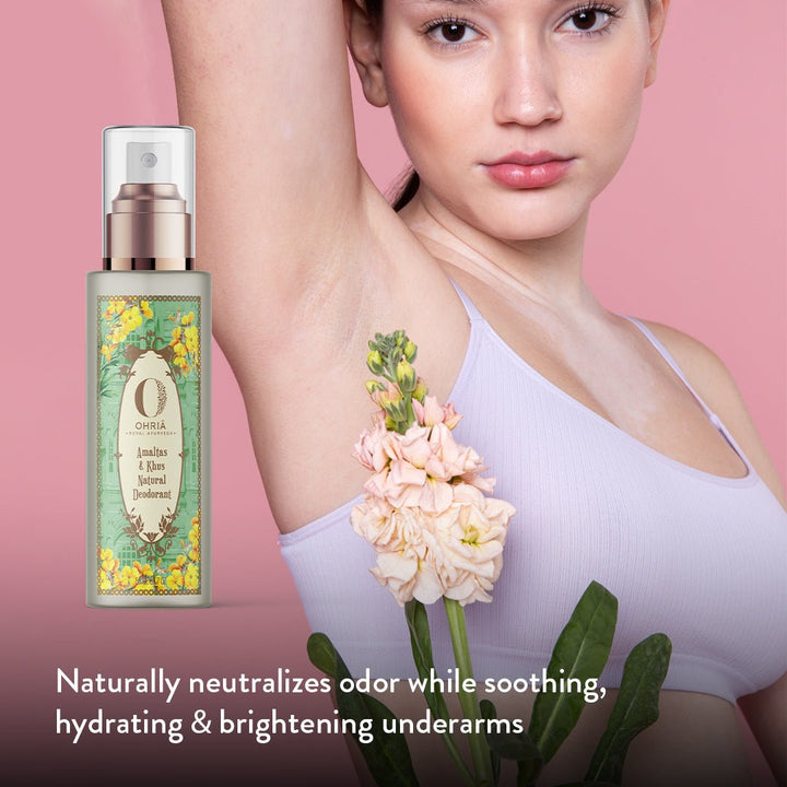 Amaltas & Khus Natural Deodorant- Cooling and Refreshing OHRIA AYURVEDA