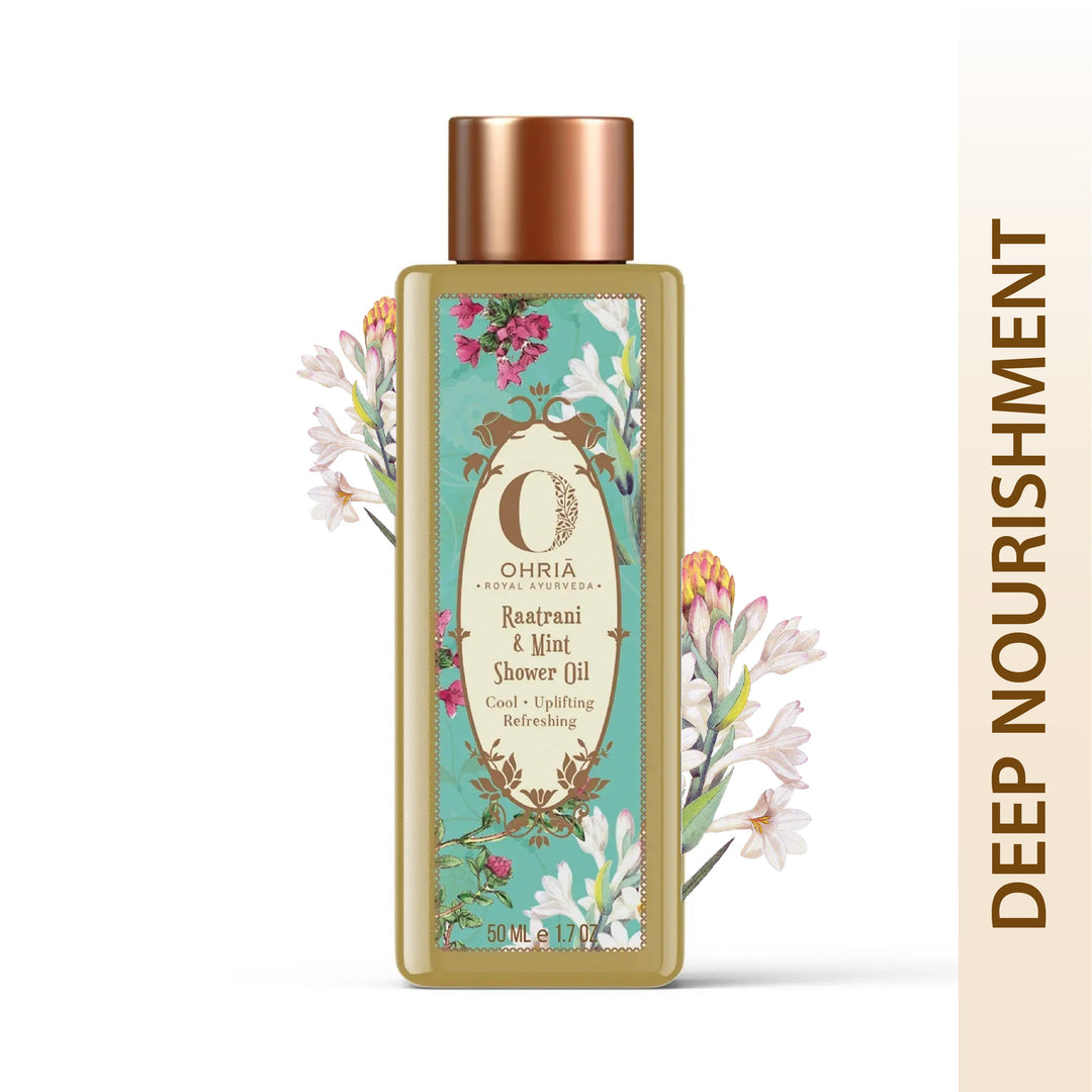 Raatrani & Mint Shower Oil- Deep Nourishment OHRIA AYURVEDA