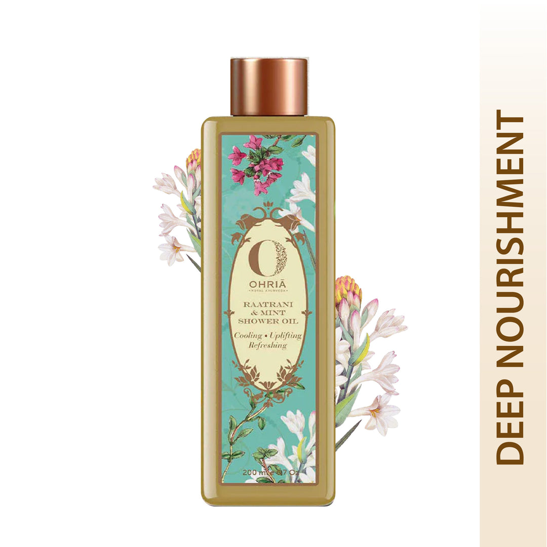 Raatrani & Mint Shower Oil- Deep Nourishment OHRIA AYURVEDA