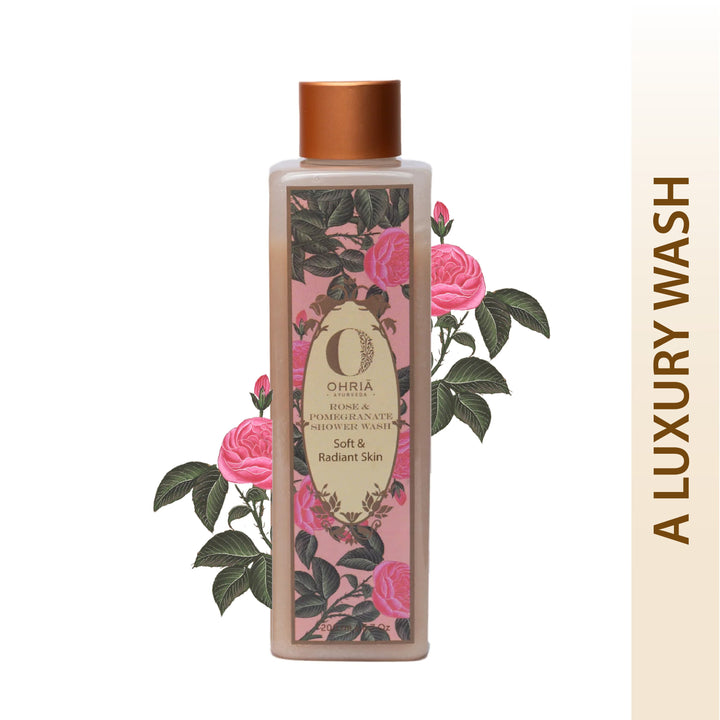 ROSE & POMEGRANATE SHOWER WASH- A Luxury Wash OHRIA AYURVEDA
