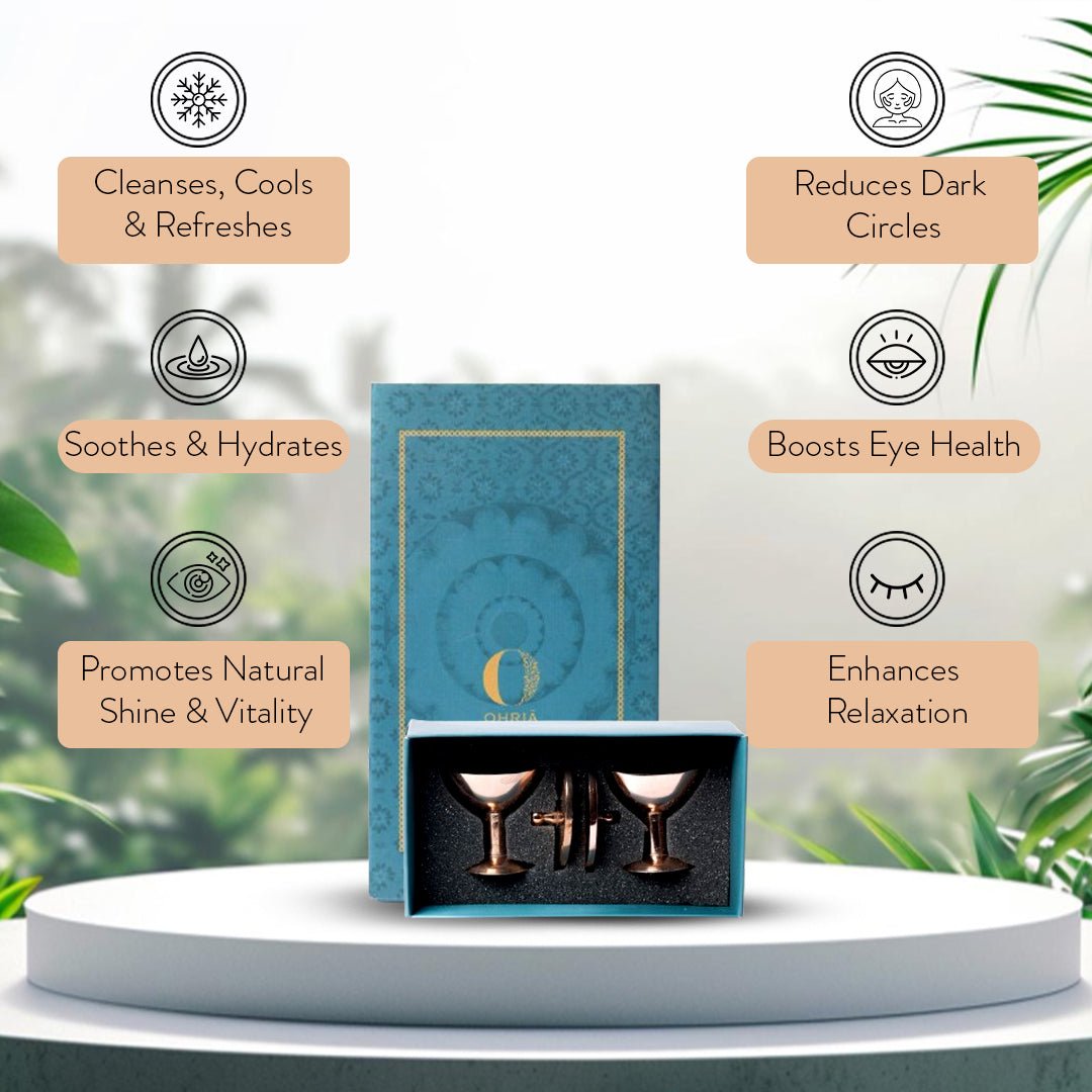 Pure Copper Eye Cups: Netra Shudhi- Cooling & Revitalizing OHRIA AYURVEDA