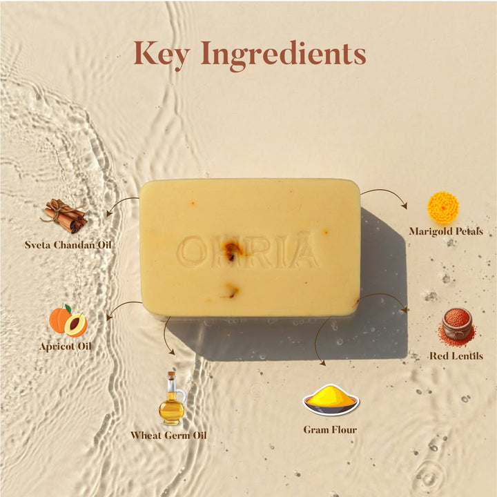 Haldi, Besan & Marigold Bathing Bar- Brightening and Rejuvenating OHRIA AYURVEDA