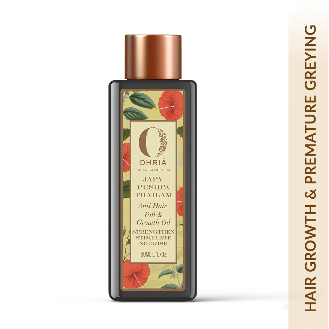 JAPA PUSHPA THAILAM - For Hair Growth and Premature Greying OHRIA AYURVEDA