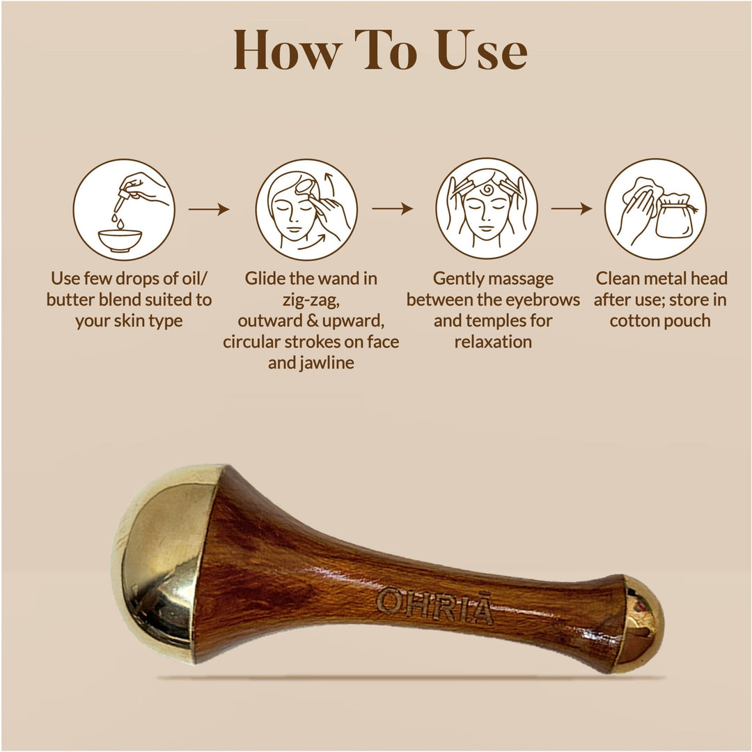 Kansa Face/Head Massage Wand- Face Sculpting OHRIA AYURVEDA