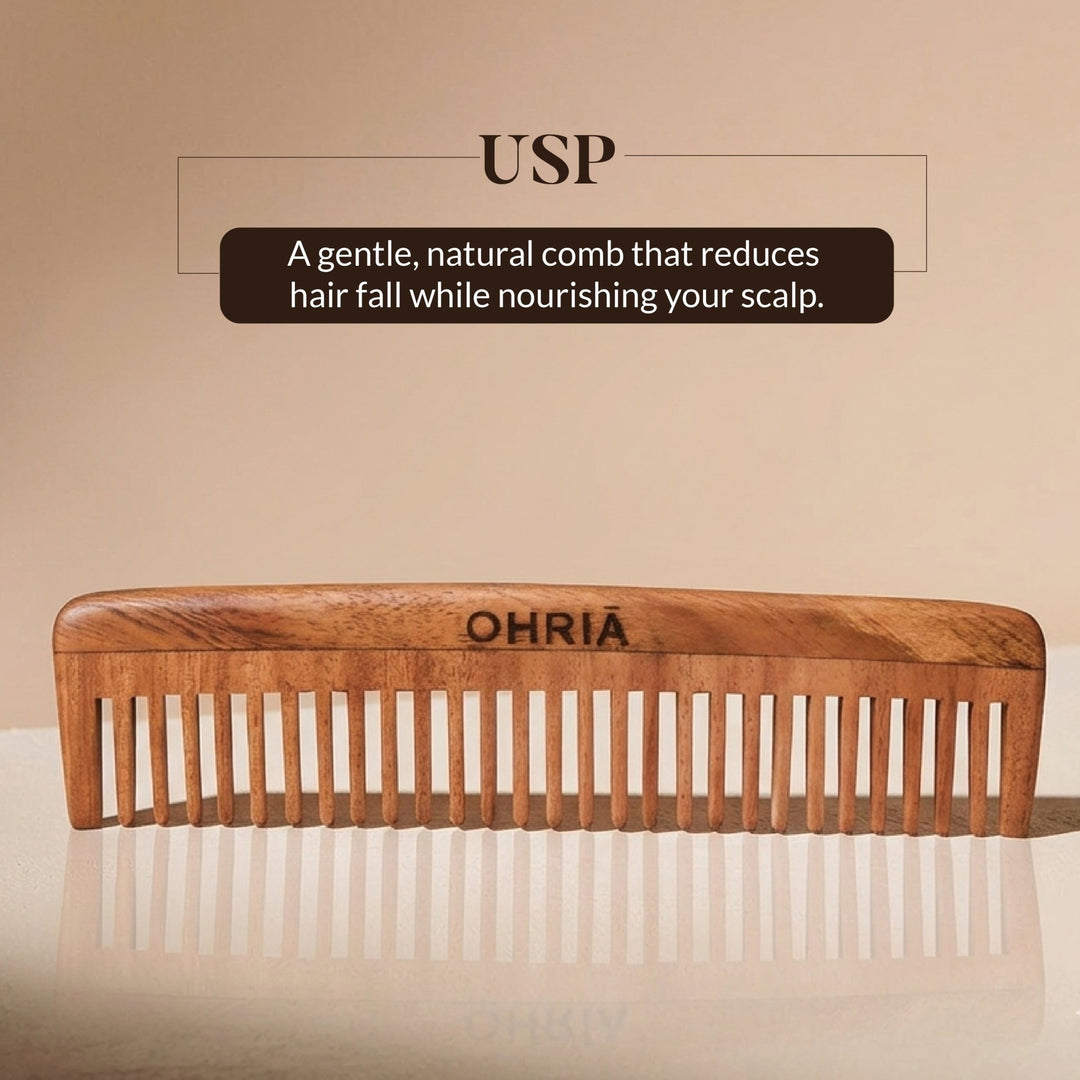 Natural Neem Wooden Comb OHRIA AYURVEDA