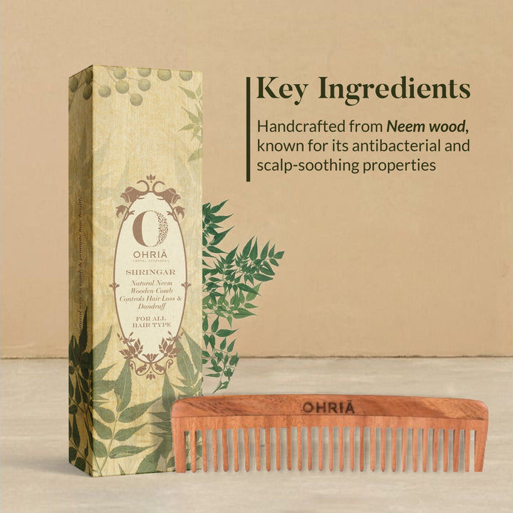Natural Neem Wooden Comb OHRIA AYURVEDA