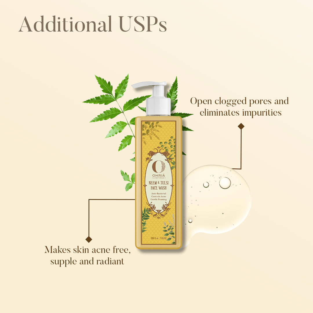 Additional USP's of Neem & Tulsi Face Wash OHRIA AYURVEDA