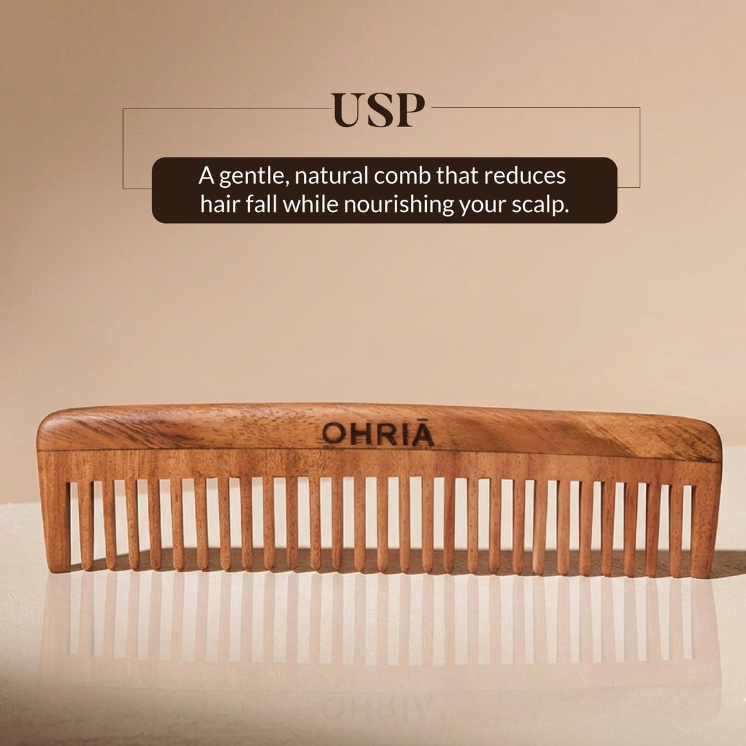 Natural Neem Wooden Comb OHRIA AYURVEDA
