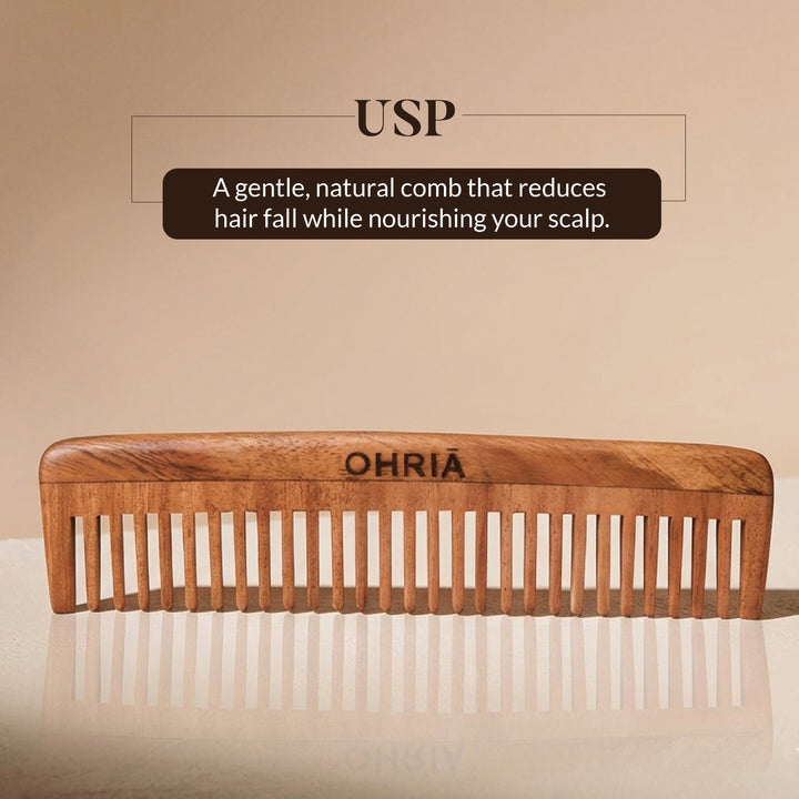 Natural Neem Wooden Comb OHRIA AYURVEDA