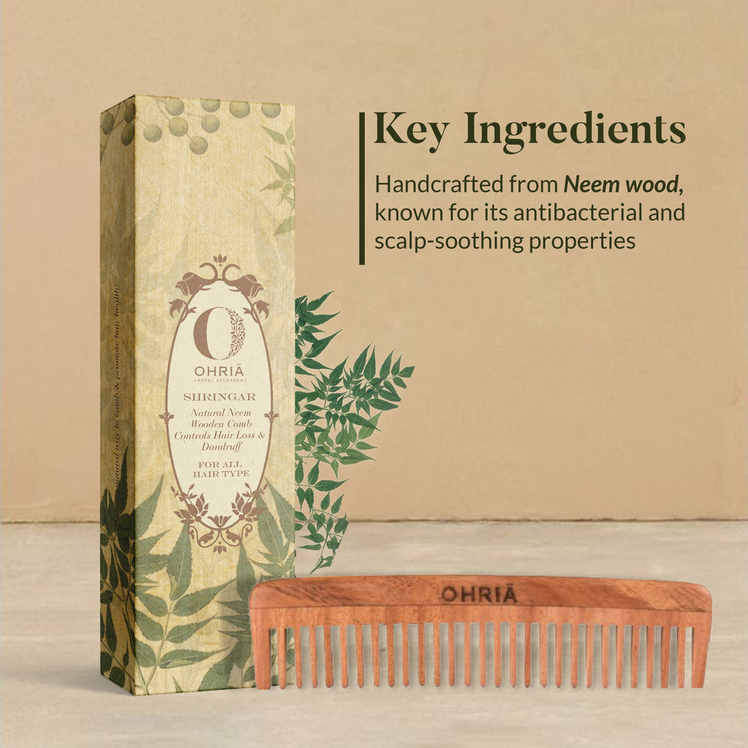 Natural Neem Wooden Comb OHRIA AYURVEDA