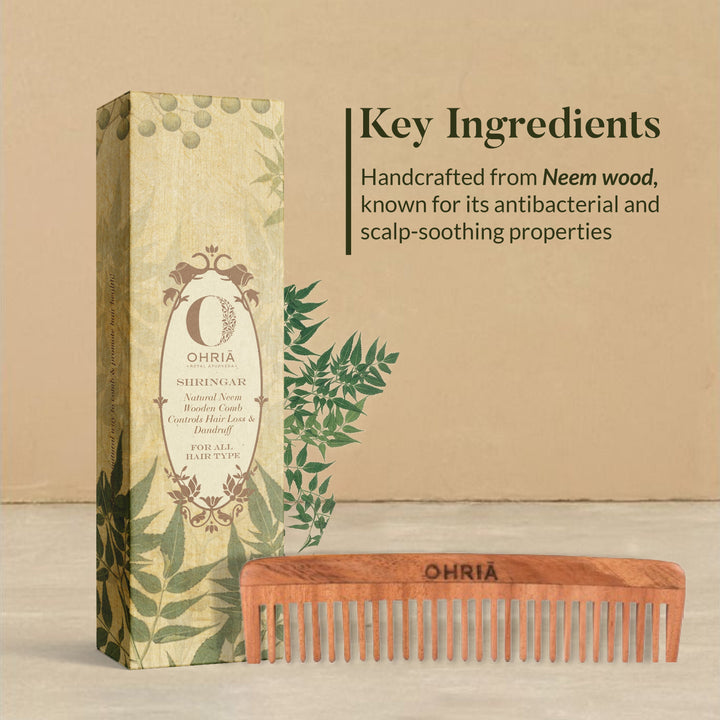Natural Neem Wooden Comb OHRIA AYURVEDA
