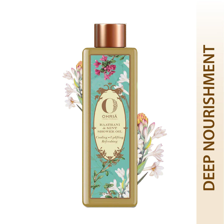 Raatrani & Mint Shower Oil- Deep Nourishment OHRIA AYURVEDA