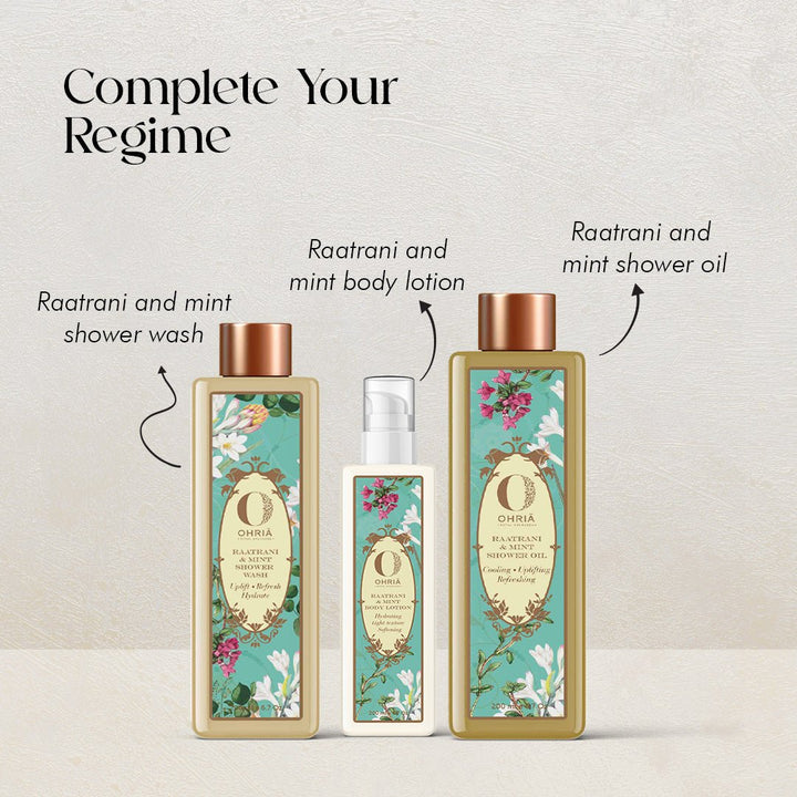 Complete your regime with Raatrani & Mint Shower Oil - Ohria Ayurveda