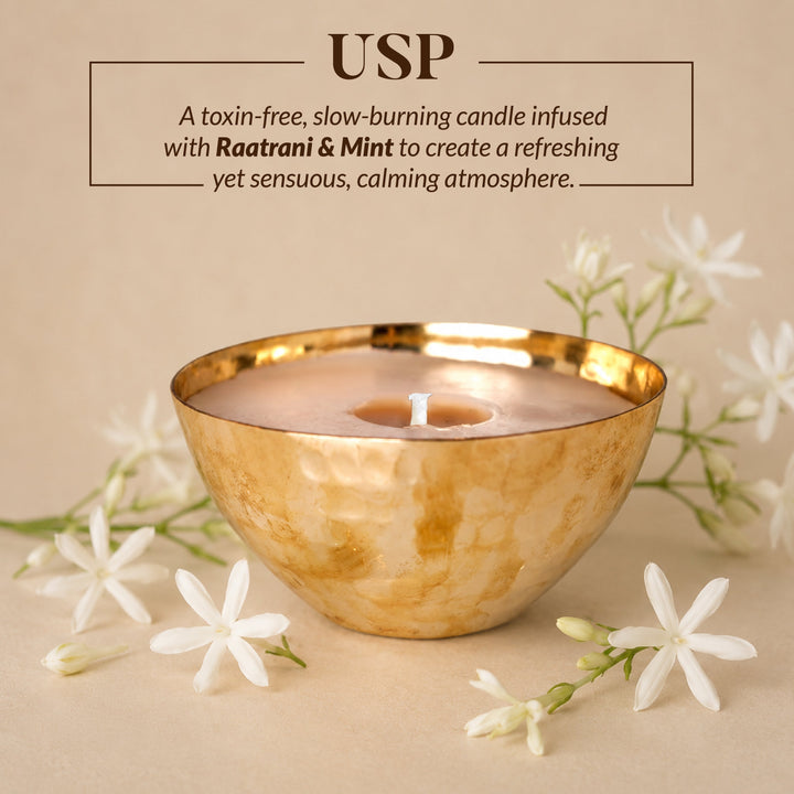RAATRANI & MINT LUXURY COPPER DIYA CANDLE OHRIA AYURVEDA