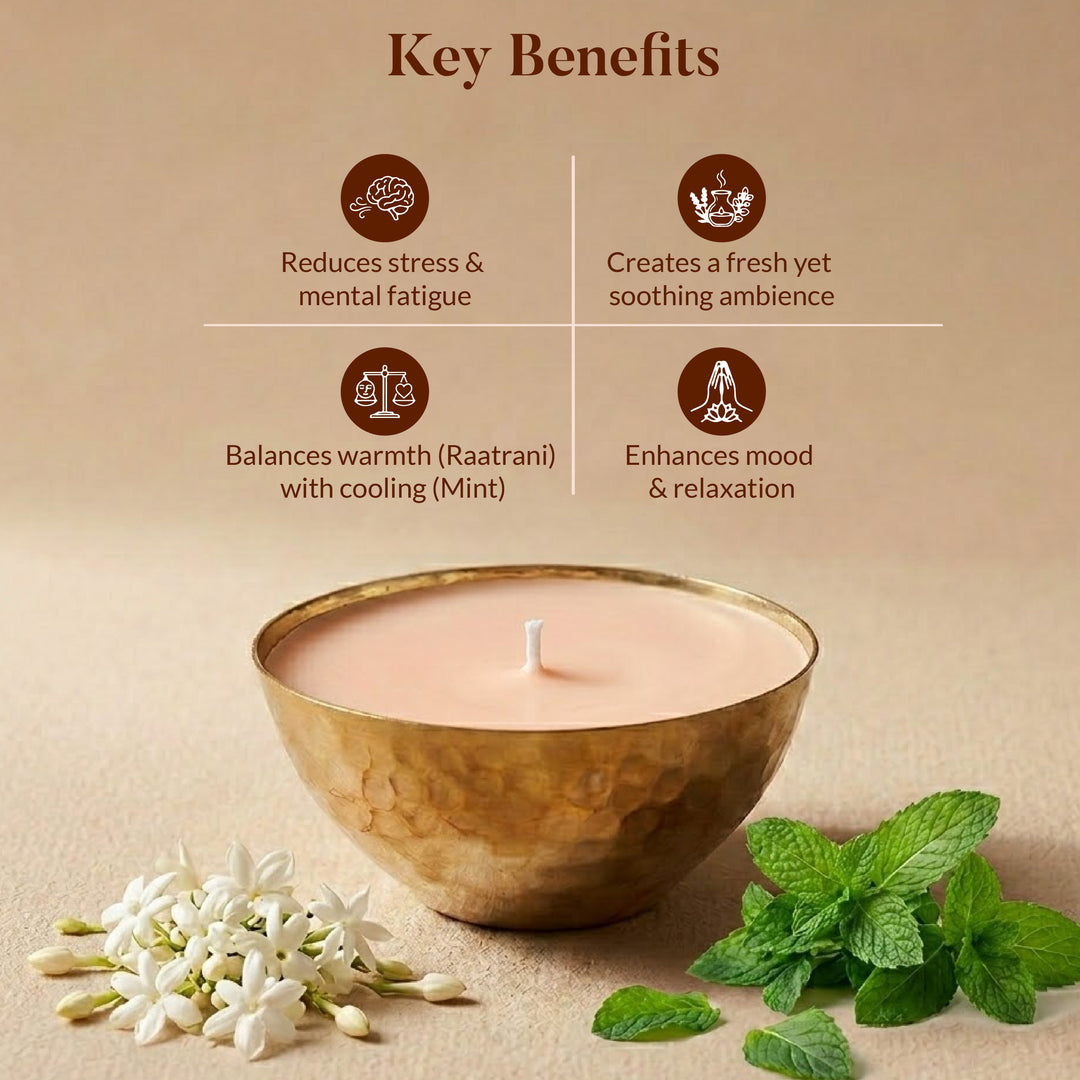 RAATRANI & MINT LUXURY COPPER DIYA CANDLE OHRIA AYURVEDA