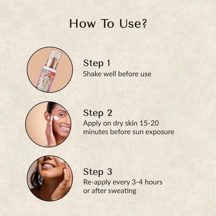 How to use Radiant Rose Sunscreen OHRIA AYURVEDA