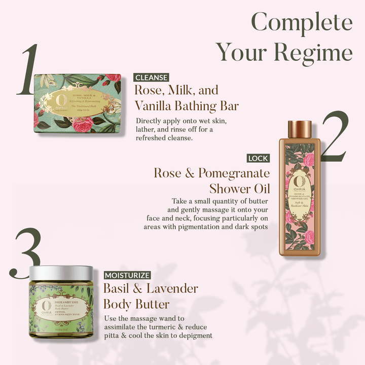 Rose, Milk & Vanilla Bathing Bar- Deep Nourishment OHRIA AYURVEDA
