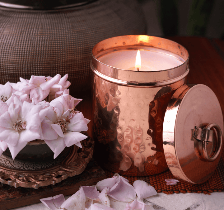 Rose & Oudh Luxury Copper Diya Candle OHRIA AYURVEDA