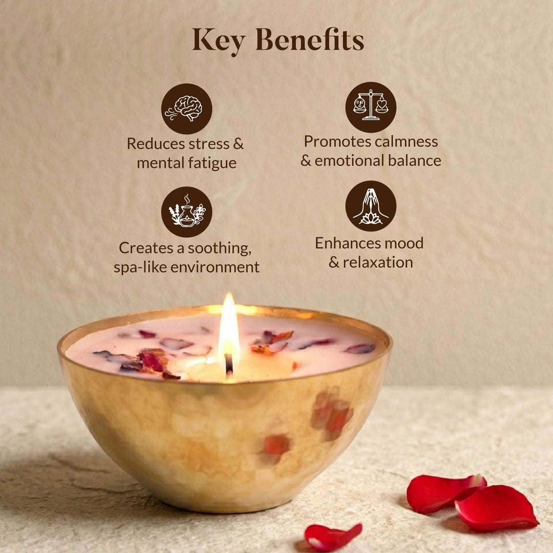 ROSE & OUDH LUXURY COPPER DIYA CANDLE - OHRIA AYURVEDA